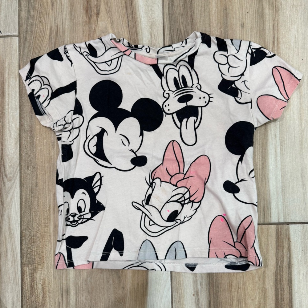 Disney Cream and Black Graphic Tee